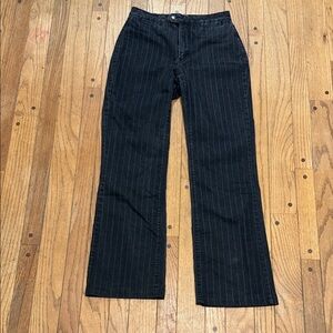 NYDJ Dark Pinstripe Wide Leg Jeans